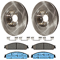 KIT-072924-1725 Front Brake Disc and Pad Kit, Plain Surface 5 Lugs Ceramic