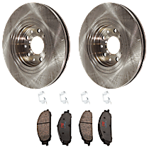 KIT-072924-1726 Front Brake Disc and Pad Kit, Plain Surface 5 Lugs Ceramic