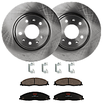 Front Brake Disc and Pad Kit, Plain Surface, 5 Lugs, Ceramic, Sport Suspension, For Models Without Performance Brake Lining