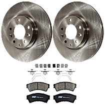 4-Piece Kit Front Brake Disc and Pad Kit, Plain Surface, 5 Lugs, Ceramic, 3.0L 6Cyl,  Includes (2) Brake Disc and (1) Brake Pad Set