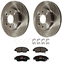 4-Piece Kit Front Brake Disc and Pad Kit, Plain Surface, 4 Lugs, Ceramic, EX, 1.5L 4Cyl,  Includes (2) Brake Disc and (1) Brake Pad Set