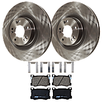 KIT-072924-2170 Front Brake Disc and Pad Kit, Plain Surface 5 Lugs Ceramic