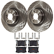 KIT-072924-2171 Front Brake Disc and Pad Kit, Plain Surface 5 Lugs Ceramic