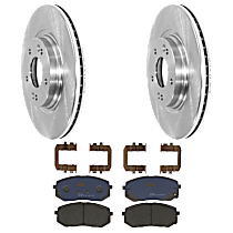 KIT-072924-2175 Front Brake Disc and Pad Kit, Plain Surface 5 Lugs; Vented; Semi-metallic, PLUG-IN/FULL HYBRID/BATTERY EV (EV/BEV)
