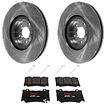 Front Brake Disc and Pad Kit, Plain Surface, 5 Lugs, Semi-Metallic, Sport Package, Production Date To December 2011