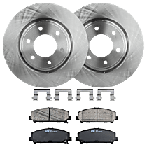 KIT-072924-2363 Front Brake Disc and Pad Kit, Plain Surface 6 Lugs Ceramic