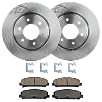 KIT-072924-2364 Front Brake Disc and Pad Kit, Plain Surface 6 Lugs Ceramic