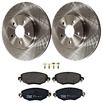 KIT-072924-2440 Front Brake Disc and Pad Kit, Plain Surface 5 Lugs Semi-Metallic