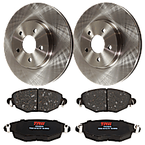 KIT-072924-2441 Front Brake Disc and Pad Kit, Plain Surface 5 Lugs Semi-Metallic