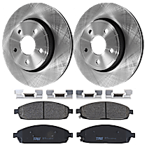 4-Piece Kit Front Brake Disc and Pad Kit, Plain Surface, 5 Lugs, Semi-Metallic, Limited, 5.7L 8Cyl,  Includes (2) Brake Disc and (1) Brake Pad Set