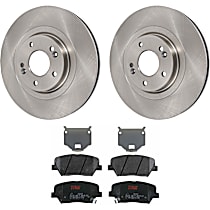 4-Piece Kit Front Brake Disc and Pad Kit, Plain Surface, 5 Lugs, Ceramic, LX, 3.3L 6Cyl,  Includes (2) Brake Disc and (1) Brake Pad Set