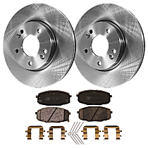 KIT-072924-2587 Front Brake Disc and Pad Kit, Plain Surface 5 Lugs Ceramic