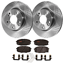 KIT-072924-2588 Front Brake Disc and Pad Kit, Plain Surface 5 Lugs Ceramic