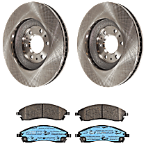 KIT-072924-258 Front Brake Disc and Pad Kit, Plain Surface 6 Lugs Ceramic