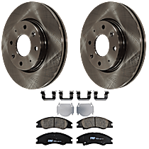 4-Piece Kit Front Brake Disc and Pad Kit, Plain Surface, 4 Lugs, Ceramic, SX, 2.0L 4Cyl,  Includes (2) Brake Disc and (1) Brake Pad Set