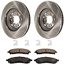 KIT-072924-259 Front Brake Disc and Pad Kit, Plain Surface 6 Lugs Ceramic