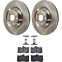 KIT-072924-2692 Front Brake Disc and Pad Kit, Plain Surface 5 Lugs Ceramic