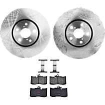 Front Brake Disc and Pad Kit, Plain Surface, 5 Lugs, Ceramic