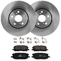 4-Piece Kit Front Brake Disc and Pad Kit, Plain Surface, 5 Lugs, Ceramic, Base, 3.3L 6Cyl,  Includes (2) Brake Disc and (1) Brake Pad Set
