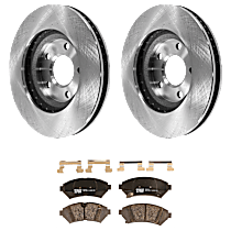 KIT-072924-28 Front Brake Disc and Pad Kit, Plain Surface 5 Lugs Ceramic
