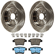KIT-072924-2924 Rear Brake Disc and Pad Kit, Plain Surface 5 Lugs Ceramic