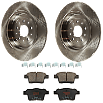 KIT-072924-2925 Rear Brake Disc and Pad Kit, Plain Surface 5 Lugs Ceramic