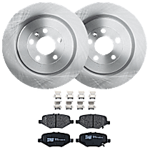 Rear Brake Disc and Pad Kit, Plain Surface, 5 Lugs, Semi-Metallic, 345mm Rear Disc, Heavy Duty Brakes
