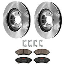 KIT-072924-29 Front Brake Disc and Pad Kit, Plain Surface 5 Lugs Ceramic