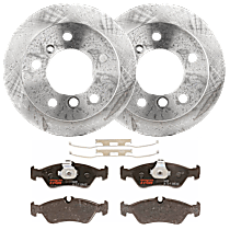 KIT-072924-3026 Rear Brake Disc and Pad Kit, Plain Surface 5 Lugs Semi-Metallic