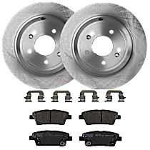 KIT-072924-3033 Rear Brake Disc and Pad Kit, Plain Surface 5 Lugs Semi-metallic