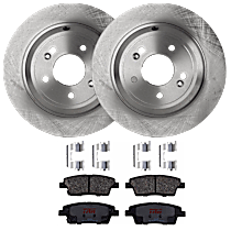 KIT-072924-3034 Rear Brake Disc and Pad Kit, Plain Surface 5 Lugs Semi-metallic
