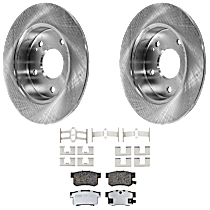KIT-072924-3099 Rear Brake Disc and Pad Kit, Plain Surface 5 Lugs Ceramic