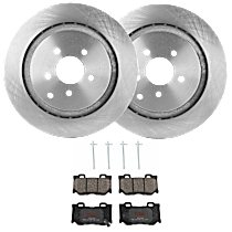 Rear Brake Disc and Pad Kit, Plain Surface, 5 Lugs, Semi-Metallic, Sport Brake, Sport Package