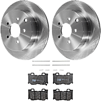 Rear Brake Disc and Pad Kit, Plain Surface, 5 Lugs, Semi-Metallic, For Models Without Sport Brake, Sport Package
