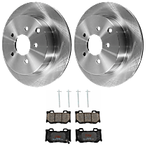 Rear Brake Disc and Pad Kit, Plain Surface, 5 Lugs, Semi-Metallic, For Models Without Sport Brake, Sport Package