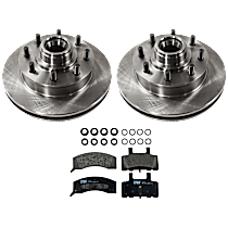 KIT-072924-347 Front Brake Disc and Pad Kit, Plain Surface 8 Lugs Semi-Metallic