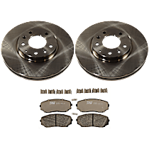 KIT-072924-3661 Front Brake Disc and Pad Kit, Plain Surface 5 Lugs Ceramic