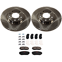 KIT-072924-3662 Front Brake Disc and Pad Kit, Plain Surface 5 Lugs Ceramic