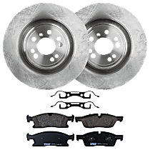 Front Brake Disc and Pad Kit, Plain Surface, 5 Lugs, Semi-Metallic, 350mm Front Disc, For Models Without AMG and Armor