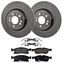 Front Brake Disc and Pad Kit, Plain Surface, 5 Lugs, Semi-Metallic, 330mm Front Disc, For Models Without AMG and Armor