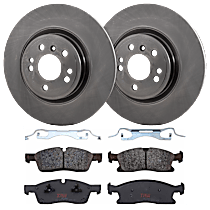 Front Brake Disc and Pad Kit, Plain Surface, 5 Lugs, Semi-Metallic, 330mm Front Disc, For Models Without AMG and Armor