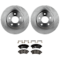 Front Brake Disc and Pad Kit, Plain Surface, 5 Lugs, Ceramic, Sedan, From Vin No. 5U129029, For Models Without Heavy Duty and Heavy Duty Brakes