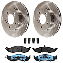 KIT-072924-3921 Front Brake Disc and Pad Kit, Plain Surface 5 Lugs Semi-Metallic