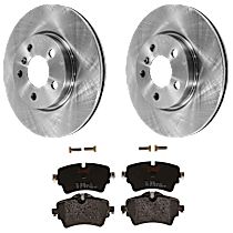 Front Brake Disc and Pad Kit, Plain Surface, 5 Lugs, Ceramic, 294mm Front Disc, Single Piston Front Calipers