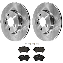 Front Brake Disc and Pad Kit, Plain Surface, 5 Lugs, Semi-Metallic, 294mm Front Disc, Single Piston Front Calipers