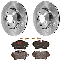 Front Brake Disc and Pad Kit, Plain Surface, 5 Lugs, Semi-Metallic, 294mm Front Disc, Single Piston Front Calipers