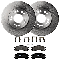 4-Piece Kit Front Brake Disc and Pad Kit, Plain Surface, 5 Lugs, Semi-Metallic, Production Date To May 2000, GT, 3.0L 6Cyl,  Includes (2) Brake Disc and (1) Brake Pad Set