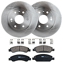Front Brake Disc and Pad Kit, Plain Surface, 6 Lugs, Ceramic, FLEX, For Models Without 6 Piston BBK