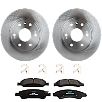 Front Brake Disc and Pad Kit, Plain Surface, 6 Lugs, Ceramic, FLEX, For Models Without 6 Piston BBK