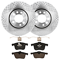 KIT-072924-4440 Front Brake Disc and Pad Kit, Plain Surface 5 Lugs Semi-metallic